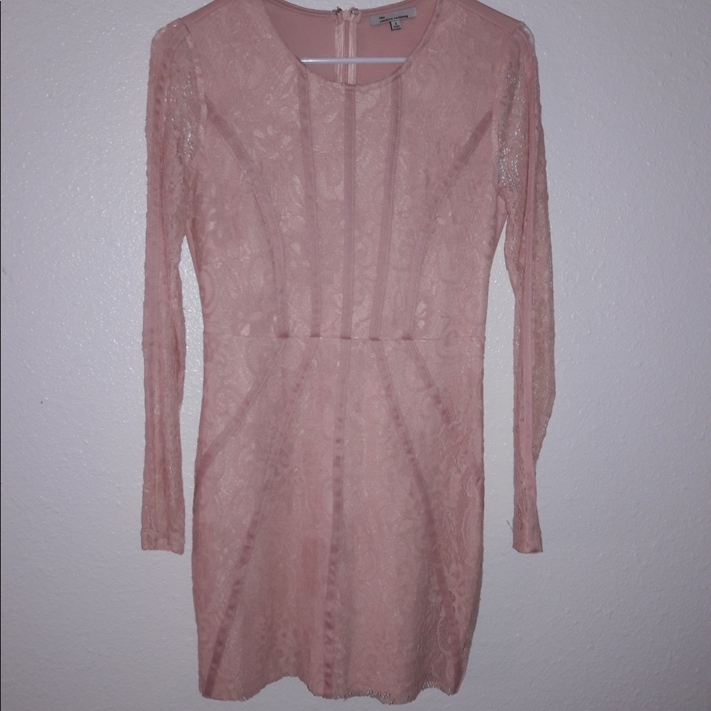 Baby pink body con dress
